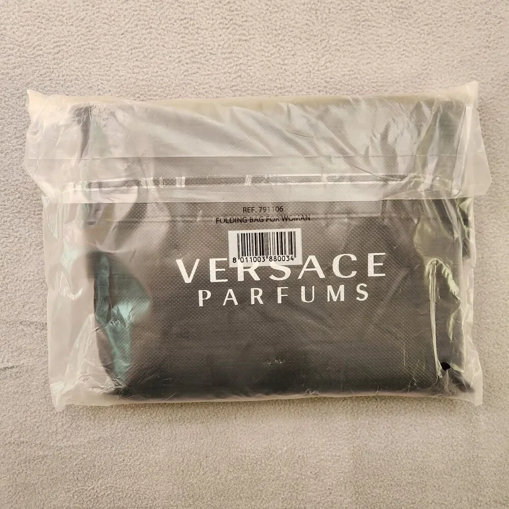 Versace Parfums Folding Tote Bag‎ For Women Black Promo New